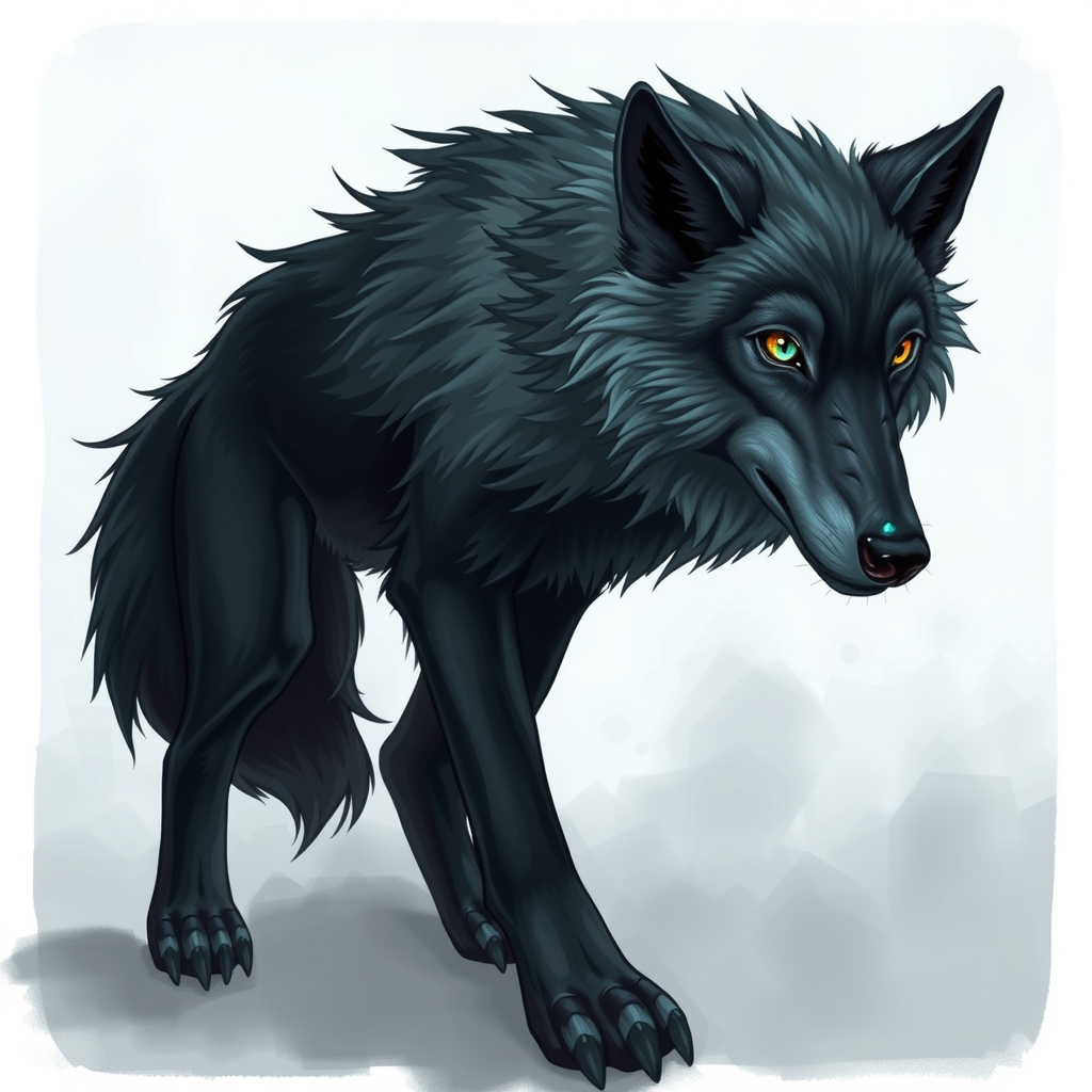 large faoladh with dense fur intense eyes muscular body pointed ears long tail by Free AI Image Generator & Maker - No login required✨ | AIGAZOU