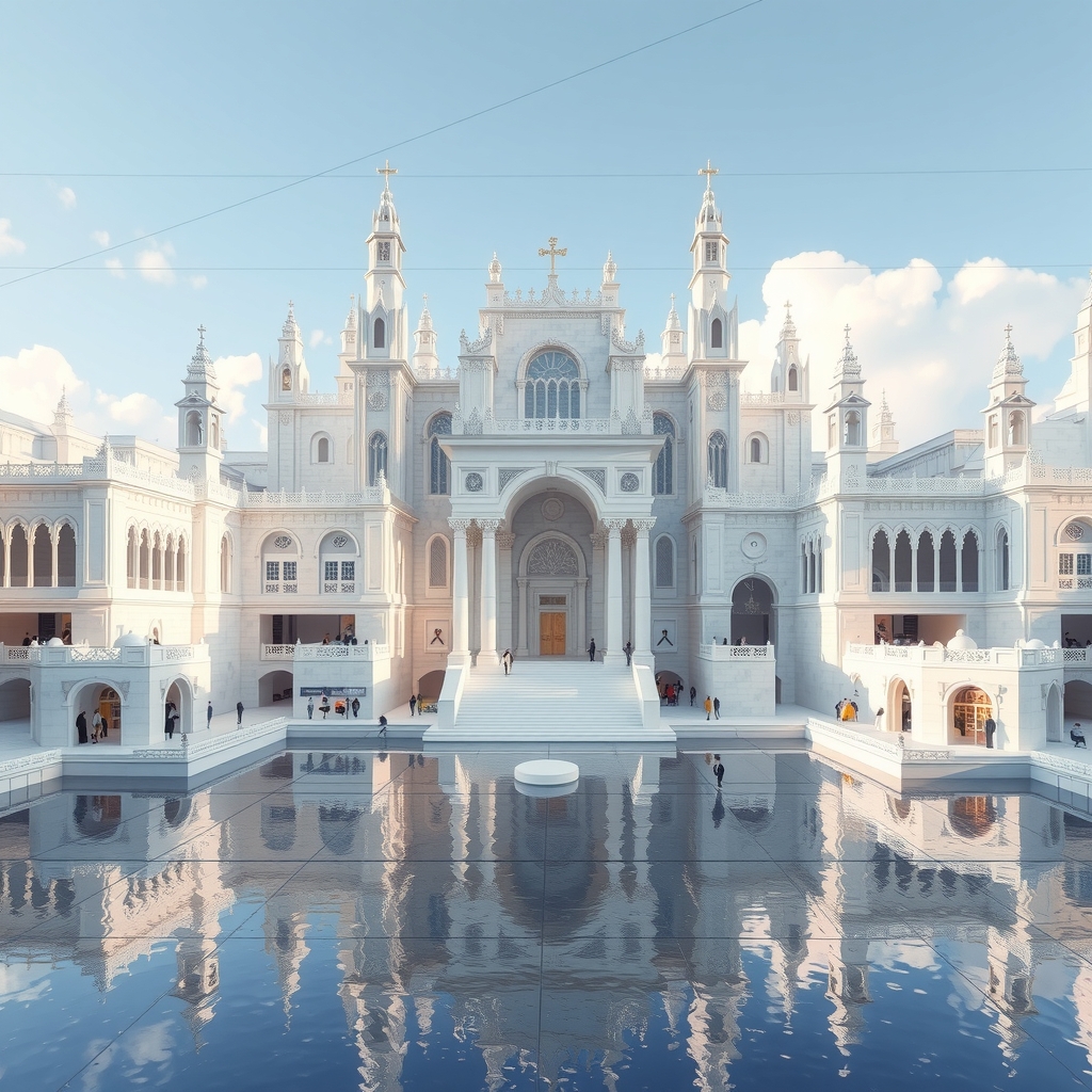 futuristic grand temple city with white brick marble modern minimalism gothic splendor by Free AI Image Generator & Maker - No login required✨ | AIGAZOU