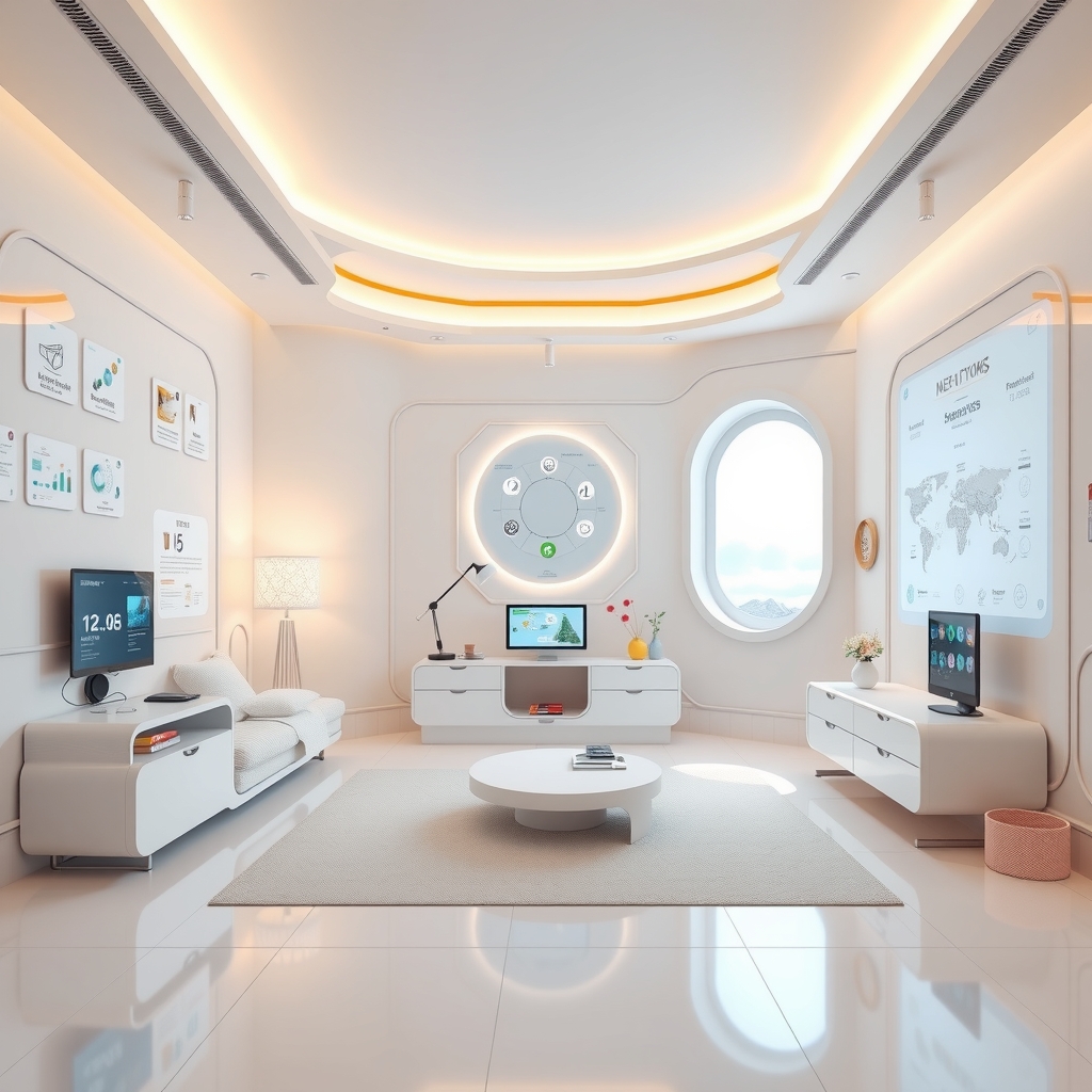 futuristic smart home childrens room minimalist design by Free AI Image Generator & Maker - No login required✨ | AIGAZOU