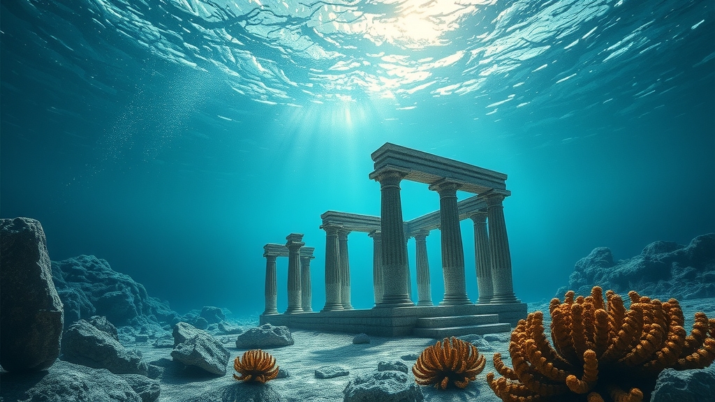 temple ruins underwater by Free AI Image Generator & Maker - No login required✨ | AIGAZOU