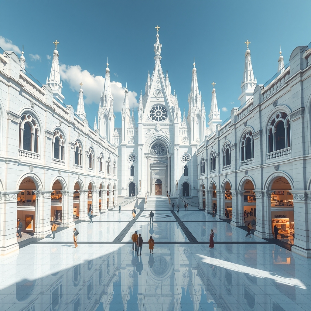 futuristic grand temple city with white brick marble modern minimalism gothic splendor by Free AI Image Generator & Maker - No login required✨ | AIGAZOU