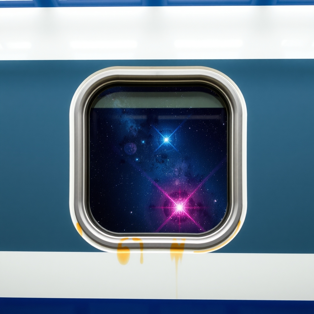 galaxy railway train window by Free AI Image Generator & Maker - No login required✨ | AIGAZOU