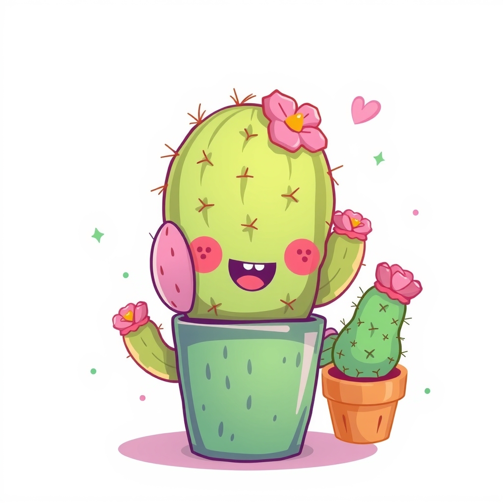 cute cactus character by Free AI Image Generator & Maker - No login required✨ | AIGAZOU