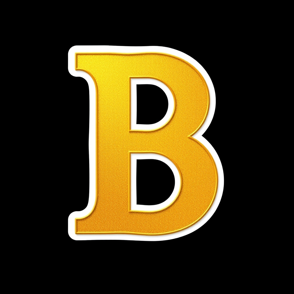 gold b letter sticker black background by Free AI Image Generator & Maker - No login required✨ | AIGAZOU