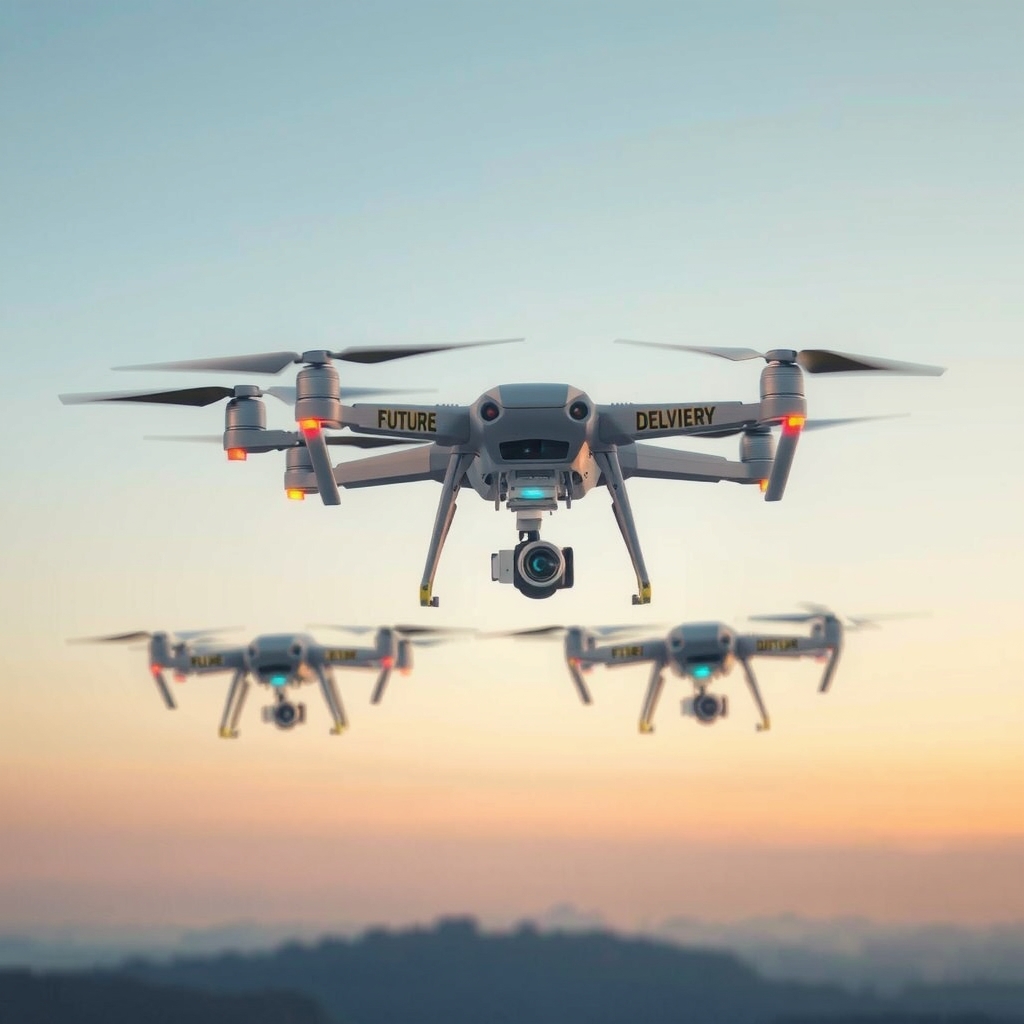future delivery drones by Free AI Image Generator & Maker - No login required✨ | AIGAZOU