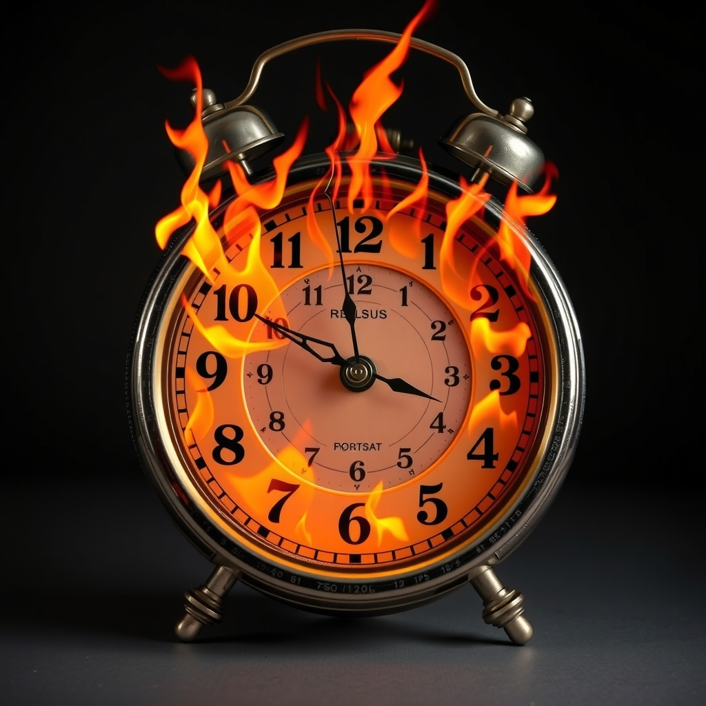 fire clock by Free AI Image Generator & Maker - No login required✨ | AIGAZOU