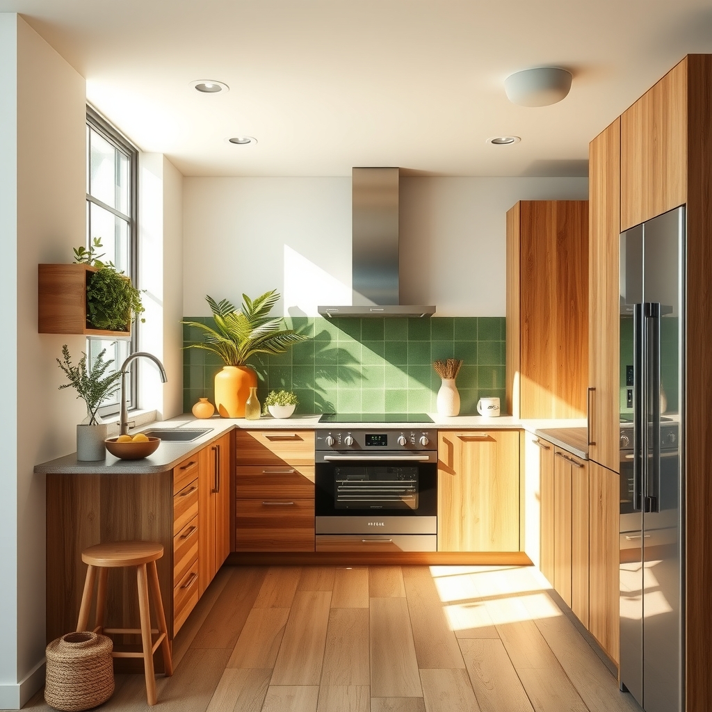 modern kitchen eco friendly scandinavian sustainable design by 免費AI圖像生成工具 AI製圖 | AIGAZOU