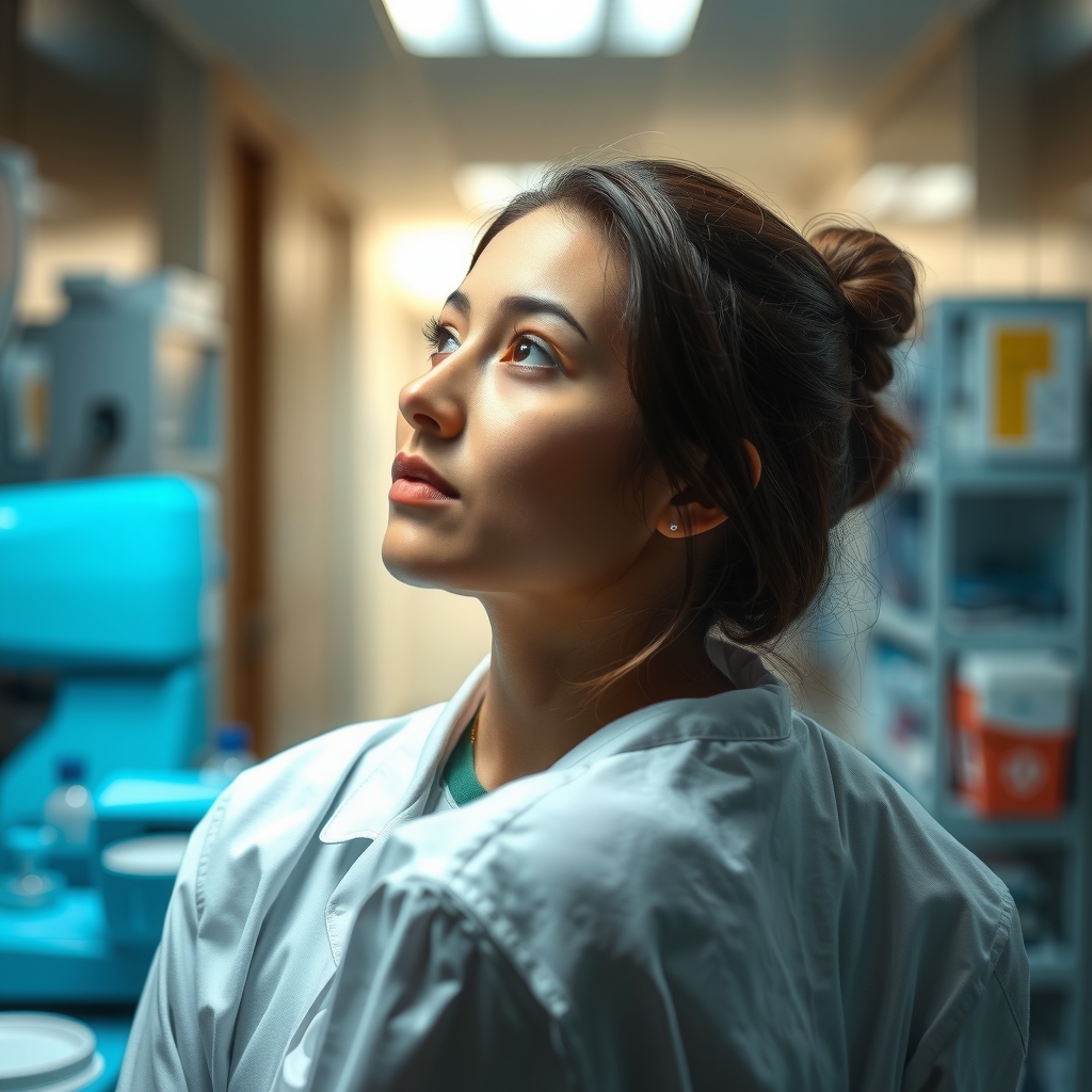 female medical technologist dreaming of bright future by Free AI Image Generator & Maker - No login required✨ | AIGAZOU