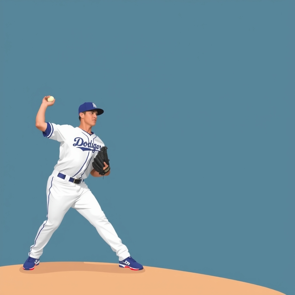 baseball pitcher throwing to home simple illustration by Free AI Image Generator & Maker - No login required✨ | AIGAZOU