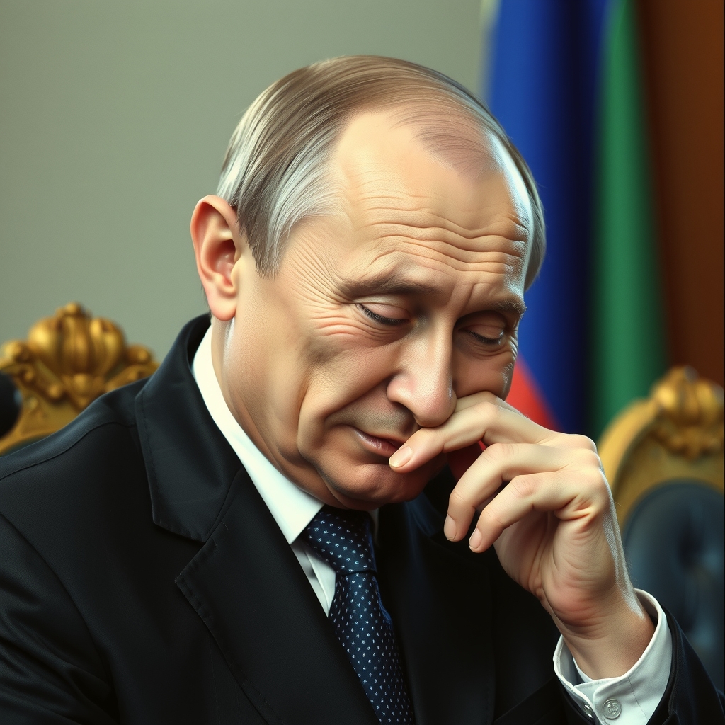 crying vladimir putin by Free AI Image Generator & Maker - No login required✨ | AIGAZOU