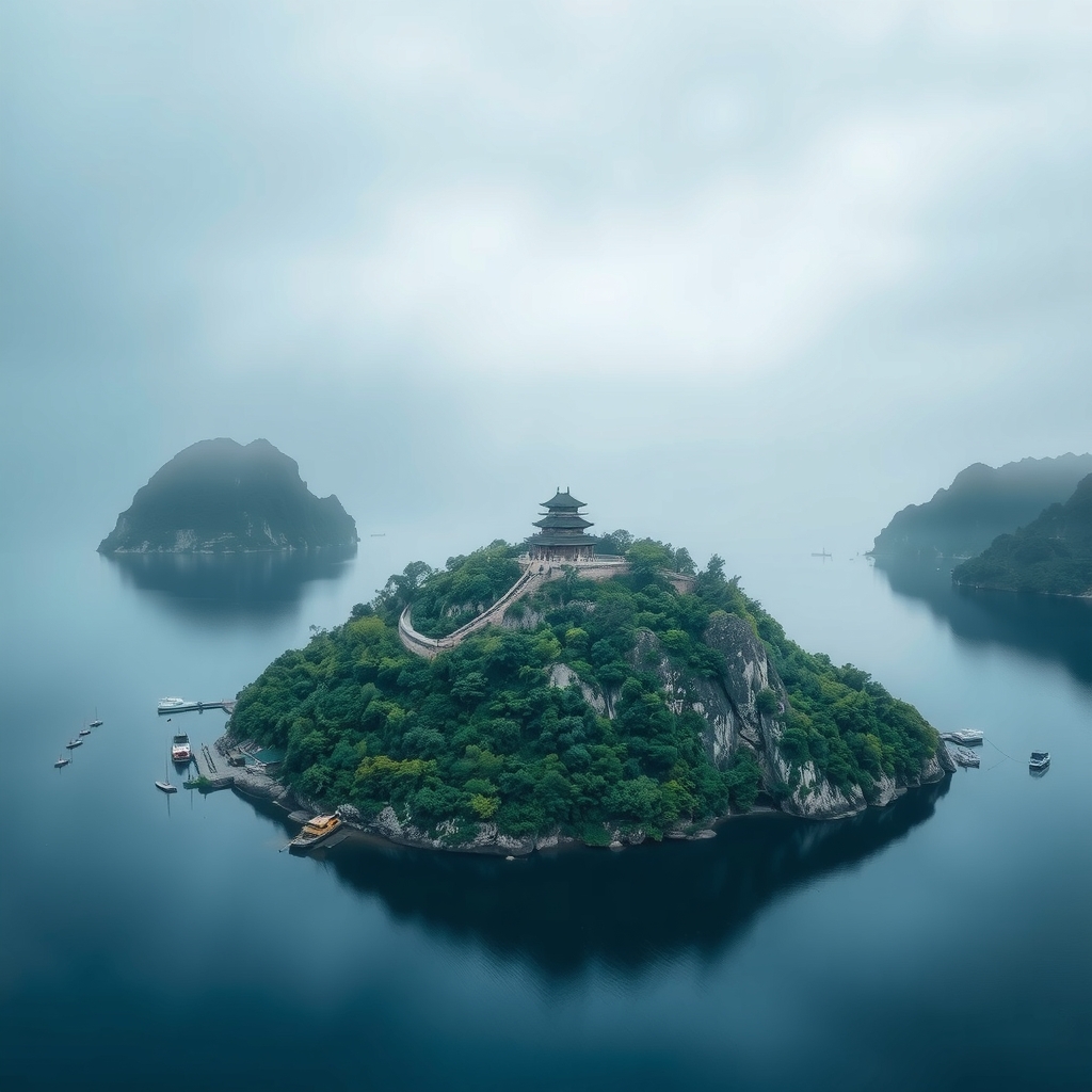 an island with zhu yan from classic of mountains and seas by Free AI Image Generator & Maker - No login required✨ | AIGAZOU
