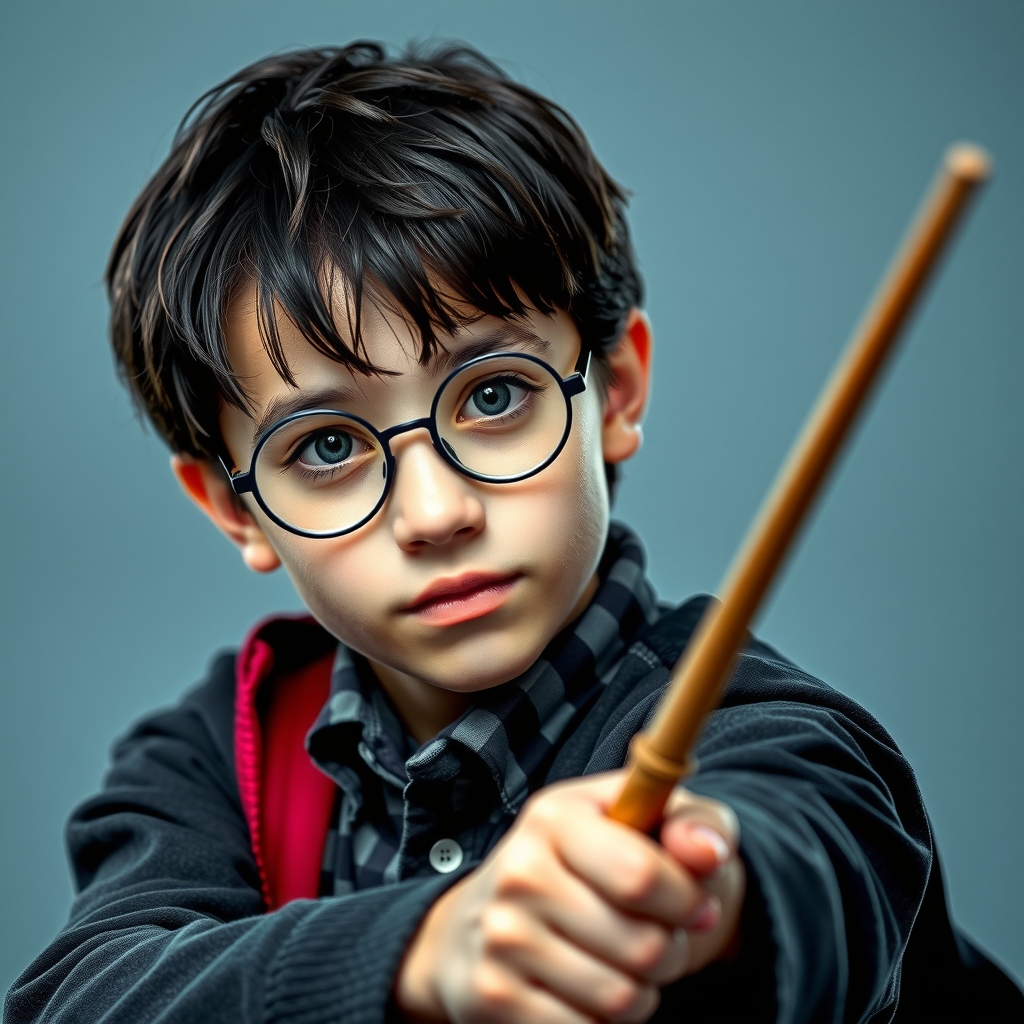 black haired glasses white 12 year old boy short staff mage fight by Free AI Image Generator & Maker - No login required✨ | AIGAZOU